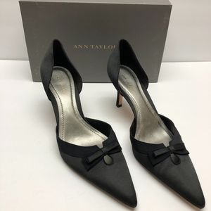 Anne Taylor Black Satin Heels